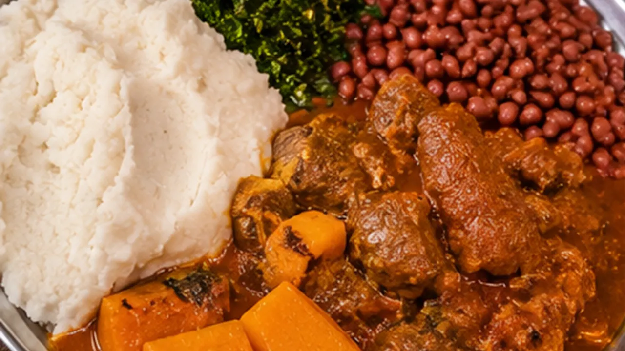 Homemade Beef Stew Sunday Plate from Gogo Naledi's Kitchen in Umhlanga, Durban